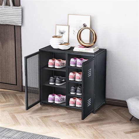 metal shoe cabinet bracket|wayfair metal shoe storage cabinet.